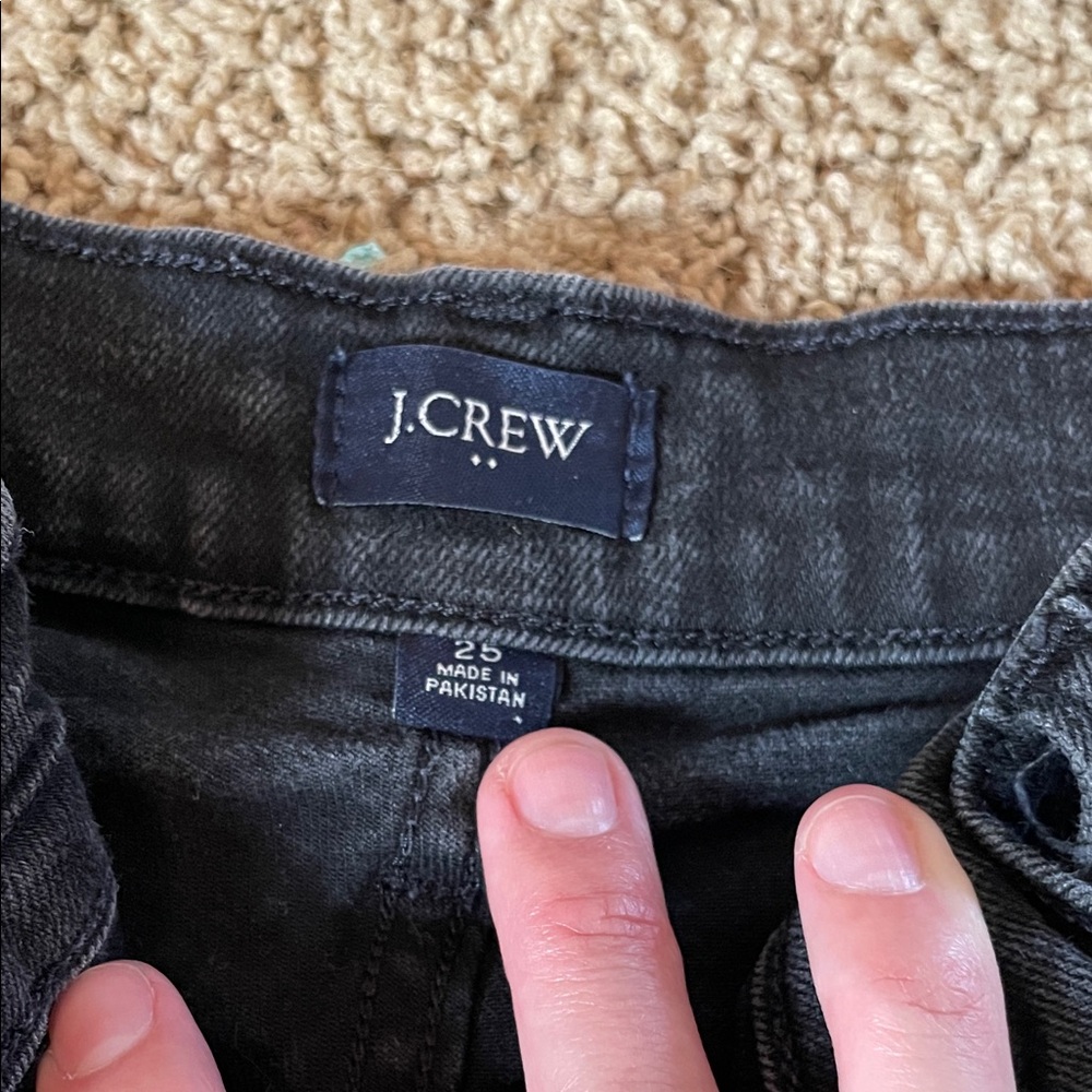 J. Crew Washed Black Button-Front Denim Shorts - Picture 2 of 3
